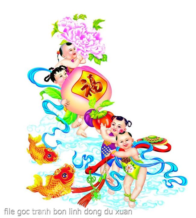 file goc tranh bon linh dong du xuan